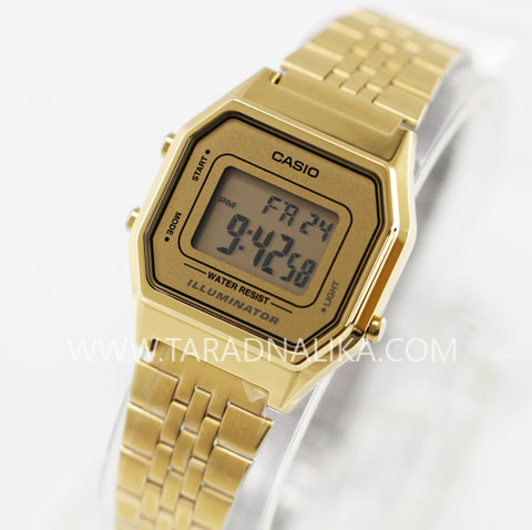 นาฬิกา CASIO LA680WGA-9DF เรืือนทองดิจิตอลใหม่