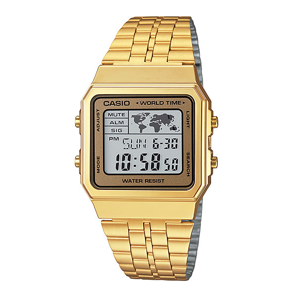 นาฬิกา CASIO digital worldtime A500WGA-9DF  เรือนทอง