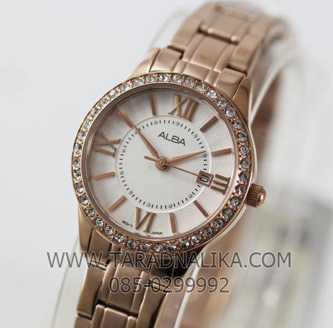 นาฬิกา ALBA modern ladies crystal AH7E34X1 เรือนทอง pinkgold