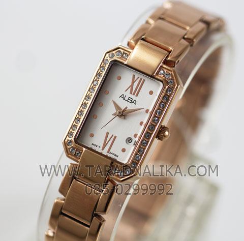 นาฬิกา ALBA modern lady crystal AH7D72X1 เรือนทอง pinkgold