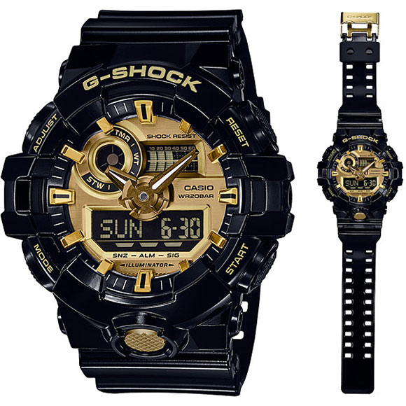 นาฬิกา CASIO G-Shock GA-710GB-1ADR (ประกัน CMG) สีดำทองใหม่