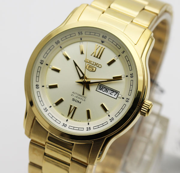 นาฬิกา SEIKO 5 Automatic SNKP20K1 new size เรือนทอง