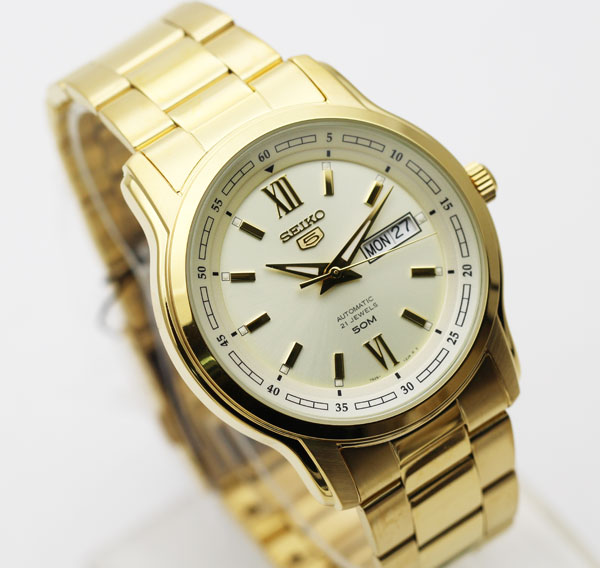 นาฬิกา SEIKO 5 Automatic SNKP20K1 new size เรือนทอง 1