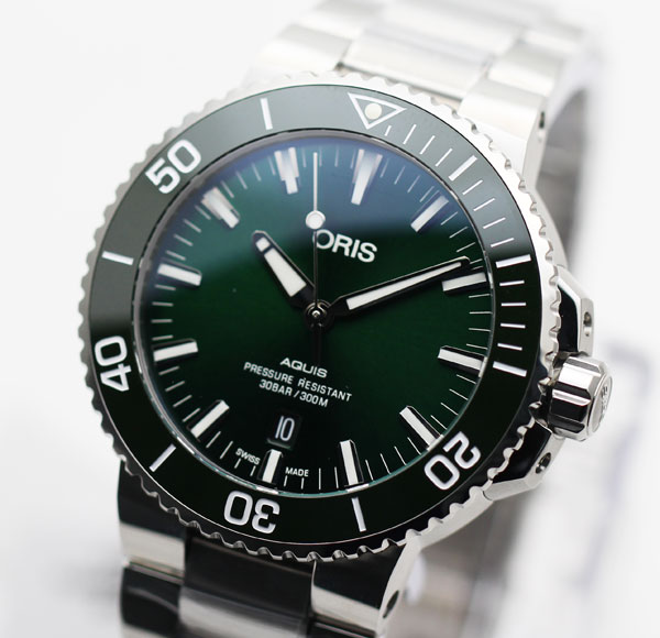 นาฬิกา Oris Aquis Date 73377304157 New Green dial 1