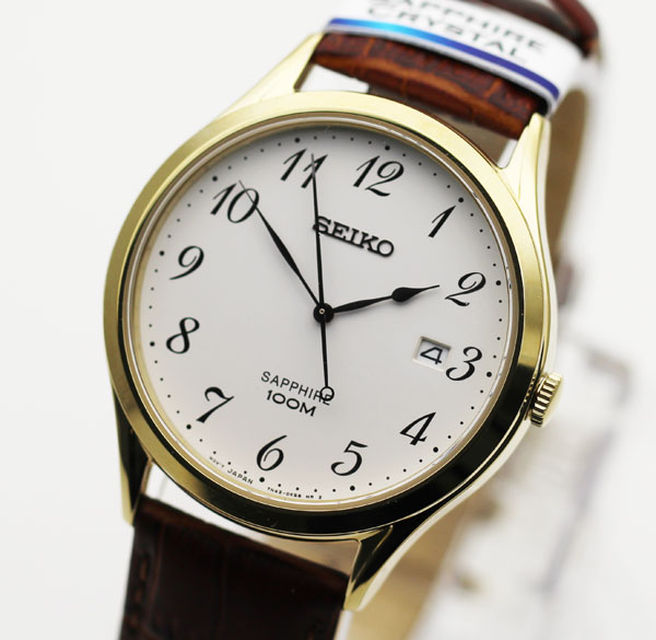 นาฬิกา SEIKO ควอทซ์ sapphire Gent SGEH78P1 เรือนทอง
