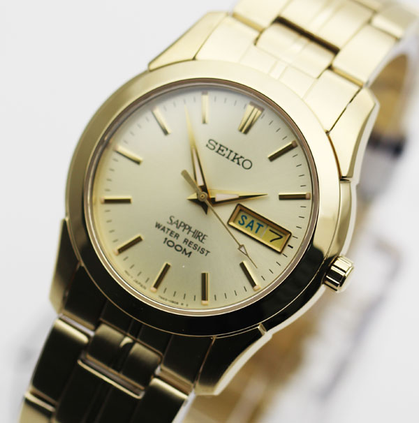 นาฬิกา SEIKO ควอทซ์ แซฟไฟร์ SGGA62P1 เรือนทอง