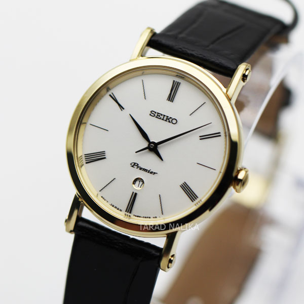 นาฬิกา SEIKO Premier sapphire lady SXB432P1 เรือนทอง สายหนัง