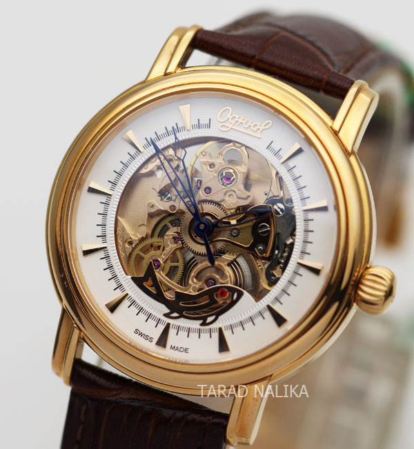 นาฬิกา Ogival classic automatic skeleton pinkgold สายหนัง 358-61-8045