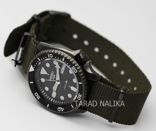 นาฬิกา SEIKO 5 Sports New Automatic SRPD65K4 (ฺ์Black) สายผ้าเขียว 2