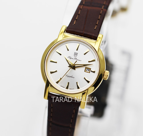 นาฬิกา Olympia Pianus sapphire lady 5700L-403E เรือนทอง หน้าขาว
