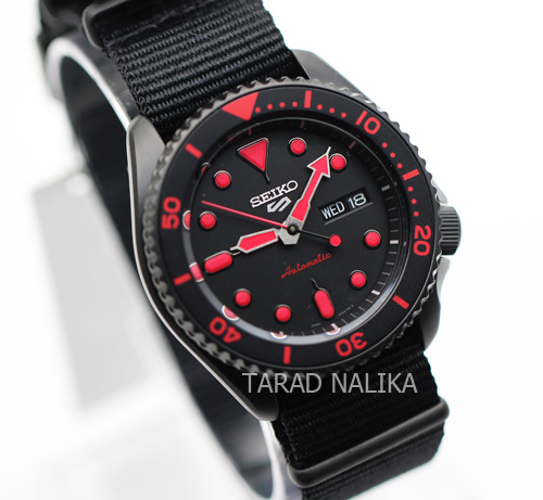 นาฬิกา SEIKO 5 Sports New Automatic SRPD83K1 (ฺBlackRed) สายผ้า 1