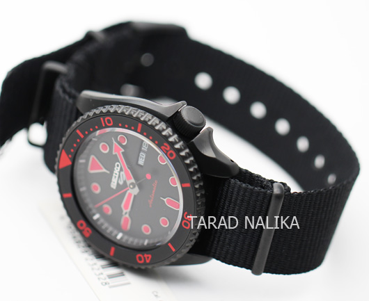 นาฬิกา SEIKO 5 Sports New Automatic SRPD83K1 (ฺBlackRed) สายผ้า 2
