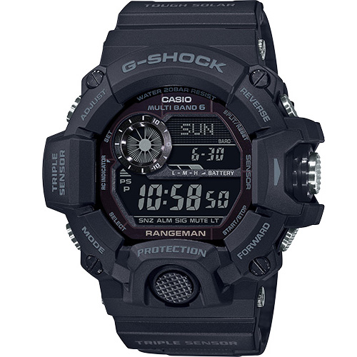 นาฬิกา G-Shock Rangeman GW-9400-1BDR เข็มทิศ บอกอุณหภูมิ radio control (ประกันcmg)