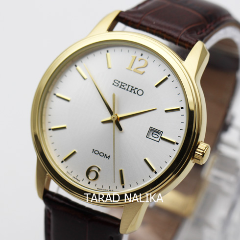 นาฬิกา SEIKO ควอทซ์ Gent SUR266P1 สายหนัง เรือนทอง