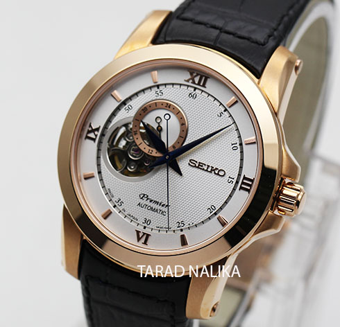 นาฬิกา SEIKO Premier Semi skeleton Automatic Classic SSA326J1 Pinkgold 0