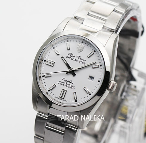 นาฬิกาข้อมือ  Olym Pianus sapphire sportmaster 89345M-616 หน้าปัดขาว