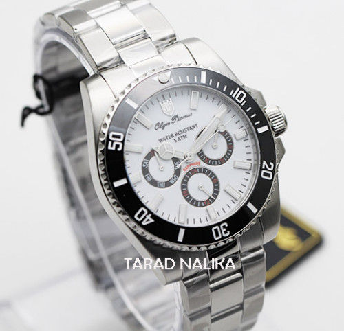 นาฬิกา Olym pianus sapphire submariner 899833G1-407 New Size 40 mm ขอบเซรามิค หน้าปัดขาว 1