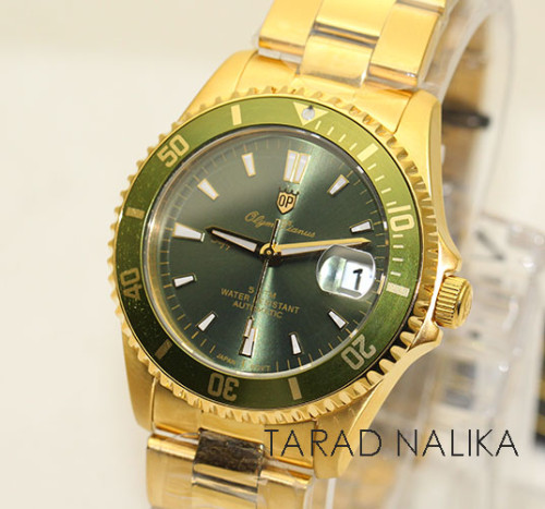 นาฬิกา Olym pianus Automatic submariner sapphire 89983AM-434 เรือนทอง หน้าปัดสีเขียว