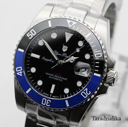นาฬิกา Olym pianus Automatic submariner sapphire 899832AG-423 Gen II หน้าทูโทนน้ำเงินดำ