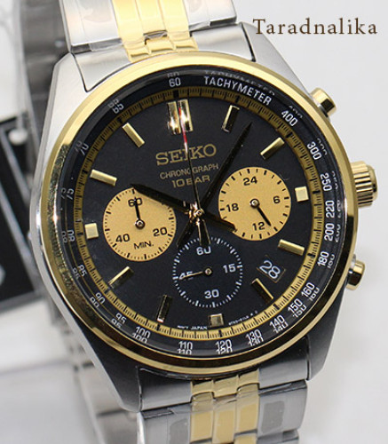 นาฬิกา SEIKO Quartz Watch Chronograph SSB430P1 สองกษัตริย์หน้าปัดดำ 1