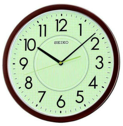 นาฬิกาแขวน SEIKO QXA629B ขนาด 14 นิ้ว ขอบสีน้ำตาล หน้าปัดเรืองแสง