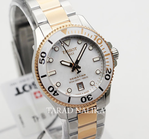 นาฬิกา TISSOT SEASTAR 1000 36MM quartz  T120.210.22.111.00  สองกษัตริย์ pinkgold 1