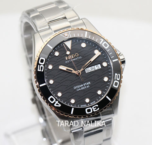 นาฬิกา MIDO Ocean Star 200C Diver's 200 m M042.430.21.051.00 new หน้าปัดดำ ขอบ pinkgold 1