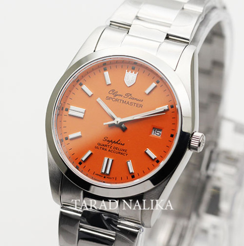 นาฬิกาข้อมือ  Olym Pianus sapphire sportmaster 89345M-616 หน้าปัดสีส้ม