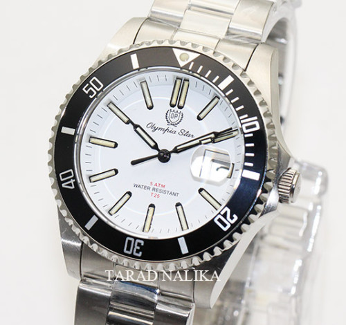นาฬิกา Olympia Star swiss sapphire submariner หลอดแก็สเรืองแสง 25 ปี 899831.Q1-204