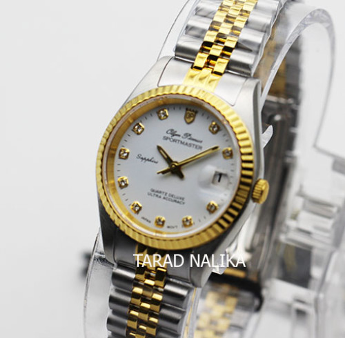 นาฬิกา Olym pianus lady sapphire sportmaster 28 มม. 6832L29-404E สองกษัตริย์  หน้าปัดขาว