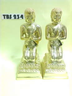 พระบูชา พระโมคคัลลานะ-พระสารีบุตร สูง 8.25 นิ้ว เนื้อทองเหลือง พระอัครสาวกแห่งพระพุทธองค์