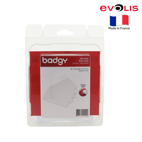 บัตรพลาสติก PVC 0.76 มม. (แพ็ค 100 ใบ) ยี่ห้อ Evolis 1