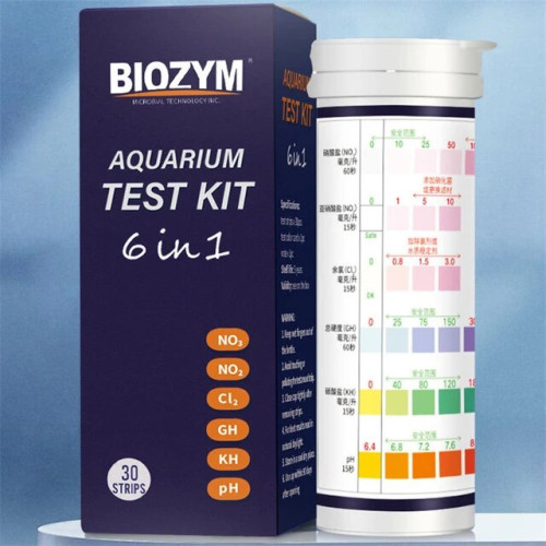 BIOZYM ชุดกระดาษวัดค่าน้ำ 6 in 1 ราคาประหยัด คุณภาพดี Aquarium Test Kit 1