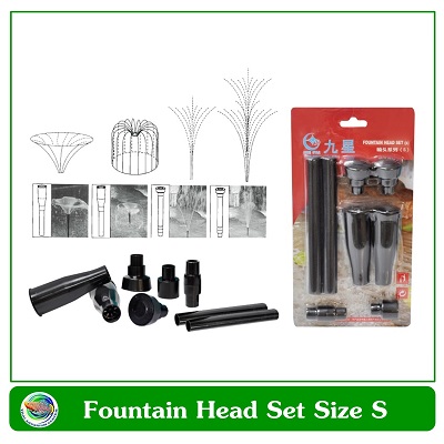 ชุดหัวน้ำพุ Fountain Head Set Size S ใช้ต่อกับปั๊มน้ำในบ่อปลา ตกแต่งสวน