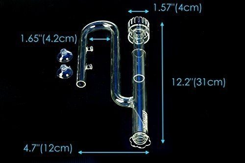 Aquarium Glass Lily Pipe Inflow With Surface Skimmer 17mm.ท่อแก้วนำน้ำเข้าพร้อมสกิมเมอร์ตีผิวน้ำ สำห 2