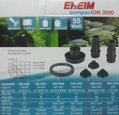 ปั้มน้ำ Eheim Compact ON 3000 แรงดี เสียงเงียบ ปรับความแรงได้ ผลิตจากประเทศเยอรมัน รับประกัน 3 3