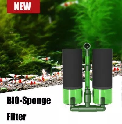 QANVEE QS-100A Bio Sponge Filter กรองฟองน้ำพร้อมช่องใส่วัสดุกรอง 100 กรัม แบบติดข้างตู้ปลา ขนาดไม่เก