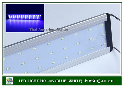 โคมไฟ LED สีขาว-ฟ้า H2-45 สำหรับตู้ปลาขนาด 45 ซม.ปรับได้ 3 แบบ