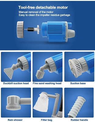 BOSS ZB-028S ปั๊มดูดน้ำทิ้ง ปั๊มดูดถ่ายน้ำตู้ปลา ปั๊มดูดขี้ปลา Multi Function Clean Pump 5