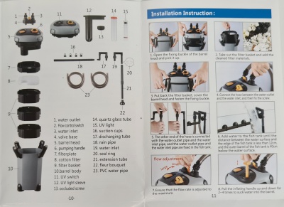 SOBO SF-850F กรองนอกตู้ปลา ไม่มียูวี 850 L/H สำหรับตู้ขนาด 24-30 นิ้ว 6