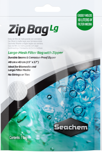Seachem Zip Bag Lg ถุงกรองตาข่าย ขนาดใหญ่ พร้อมซิปที่ป้องกันการกัดกร่อนได้ Large-mesh filter bag wit