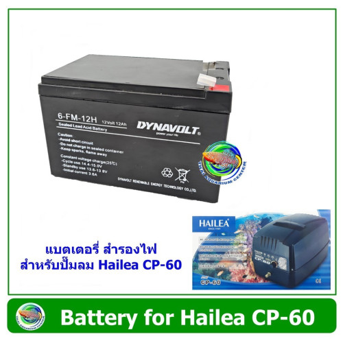 แบตเตอรี่ สำหรับปั๊มออกซิเจน Hailea CP-60 / CPA-120 / Resun HPL-4000 / HPL-8000 Batery for Air Pump