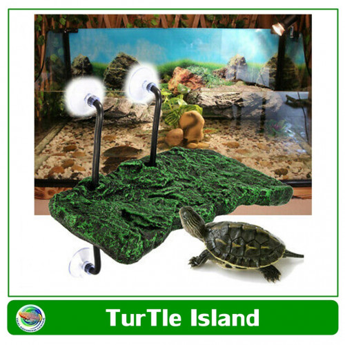 Turtle Dock ที่พัก สำหรับเต่า,ตะพาบ สัตว์ครึ่งบกครึ่ีงน้ำ โฟมลอยน้ำได้ สีเขียว