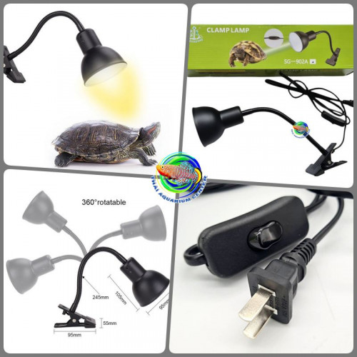 Reptile Clamp Lamp โคมไฟ ให้ความร้อน แบบC คอยาว สำหรับสัตว์เลื้อยคลาน