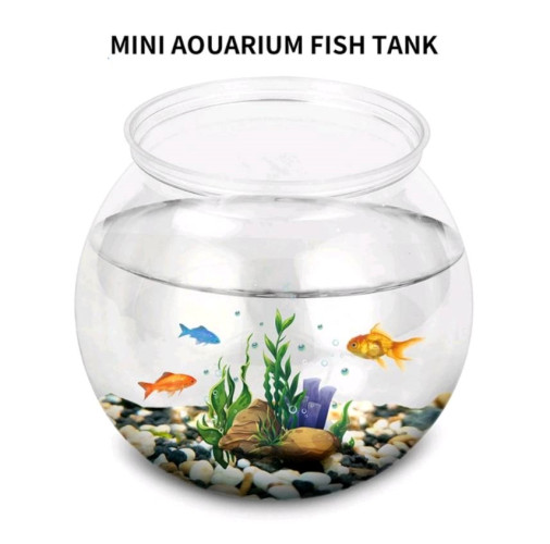 Plastic Fish Bowl โหลเลี้ยงปลา ทรงกลม สำหรับเลี้ยงปลา ผลิตจากพลาสติกใส น้ำหนักเบา ตกไม่แตก 3