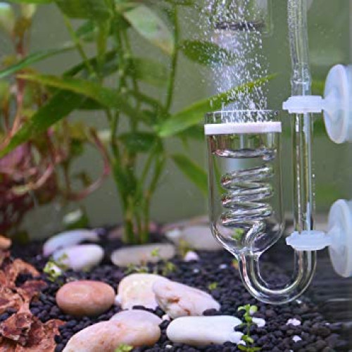 CO2 Glass Diffuser ตัวช่วยกระจาย CO2 แบบเกลียว หลอดแก้วยาว 9 ซม.