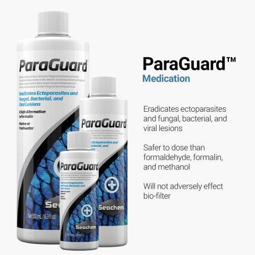 Seachem ParaGuard กำจัดปรสิตภายนอกตัวปลา รักษาโรคจุดขาว เชื้อรา แผลติดเชื้อ เกล็ดร่อน 1