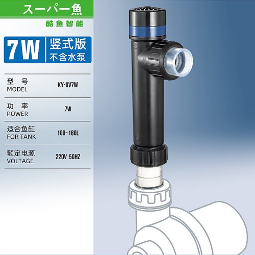 UV Sterilizer KY-UV Series - กำจัดเชื้อโรคและลดตะไคร่ในตู้ปลาได้อย่างมีประสิทธิภาพ รุ่น KY-UV3W 1