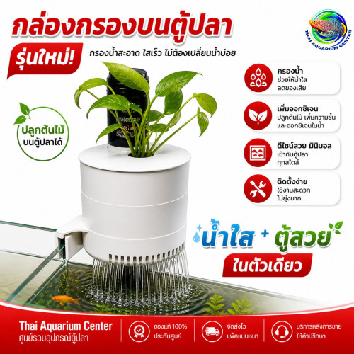 กล่องกรองบนตู้ปลา รุ่นใหม่! น้ำใส + ตู้สวย ในตัวเดียว