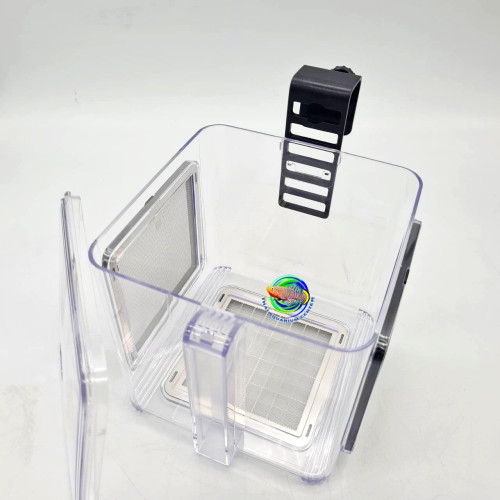 กล่องอคริลิค แยกเลี้ยงปลา กุ้ง ในตู้ปลาใหญ่ แบบแขวน แบบ 1 ช่อง พร้อมตะแกรงสแตนเลส 304  Aquarium Fish 6